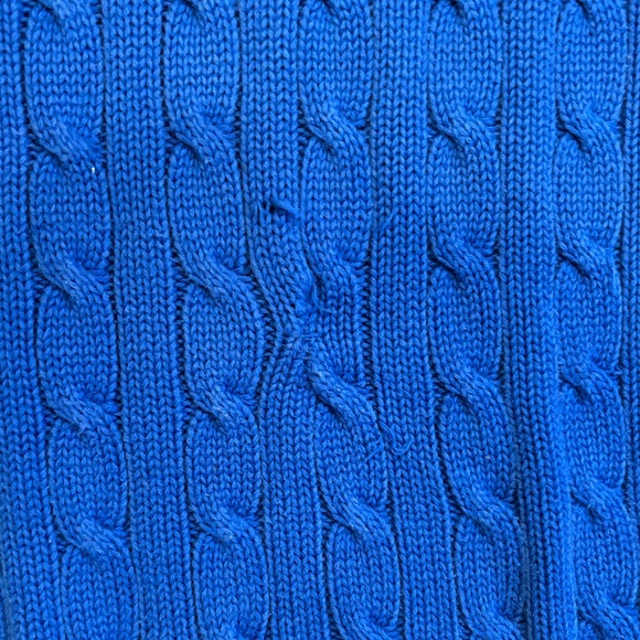 Ralph Lauren Sport Polo Women’s Blue Cable Knit Sweater - Picture 4 of 7
